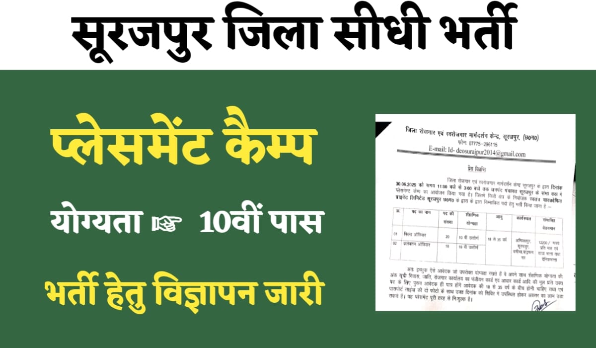 Surajpur Recruitment 2025