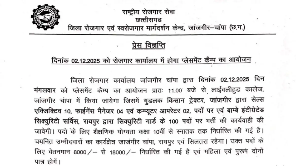 Chhattisgarh Rojgar Mela 2025